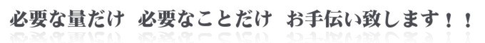 必要な量だけ 必要なことだけ お手伝い致します!! 必要な量だけ 必要なことだけ お手伝い致します!!